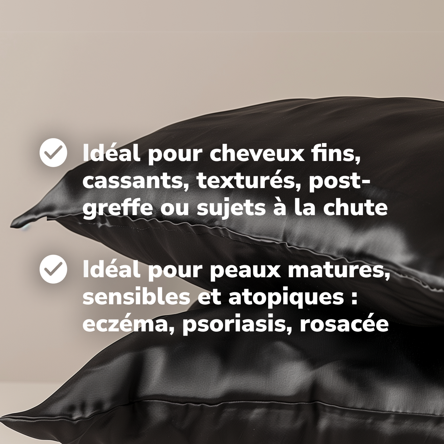 Taie en soie | Soin nuit anti-chute et signe de l'âge