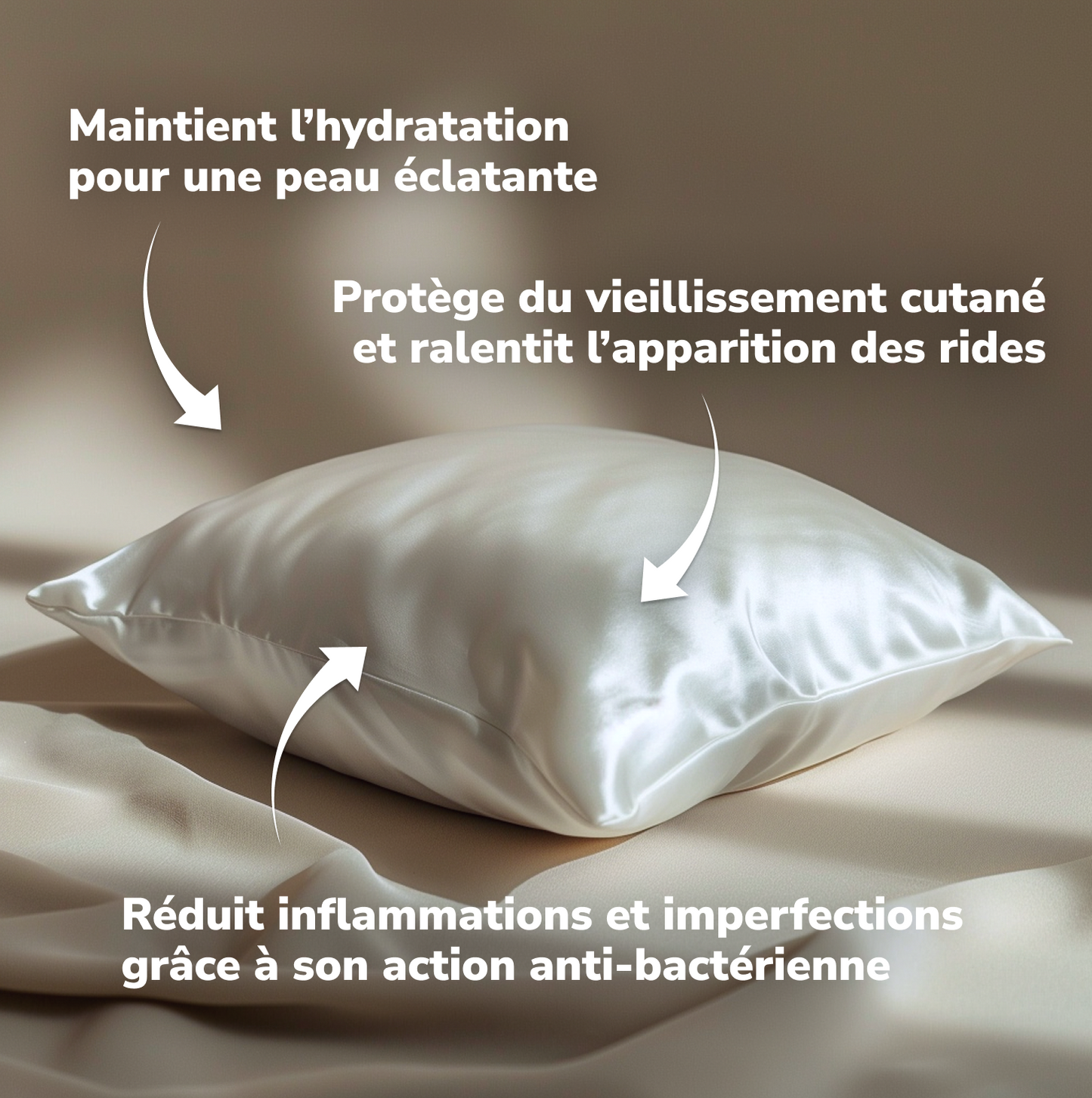 Taie en soie | Soin nuit anti-chute et signe de l'âge