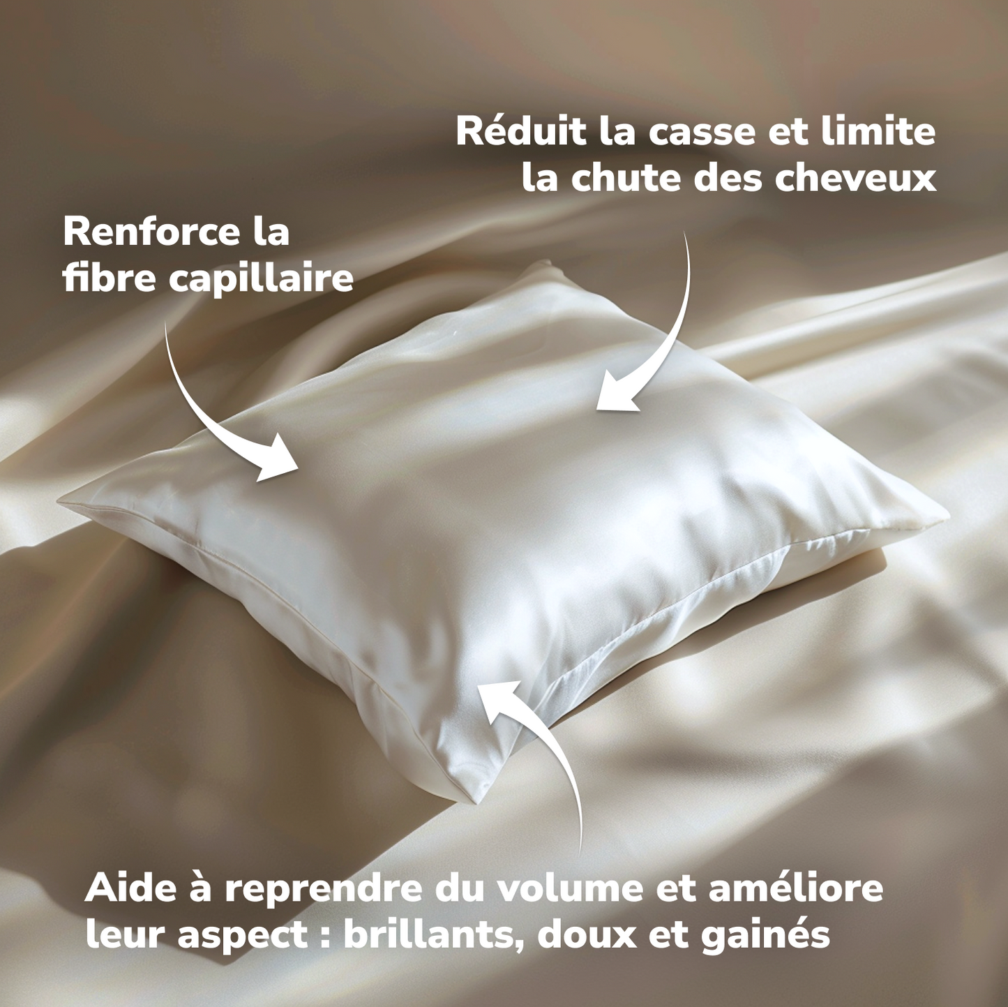 Taie en soie | Soin nuit anti-chute et signe de l'âge